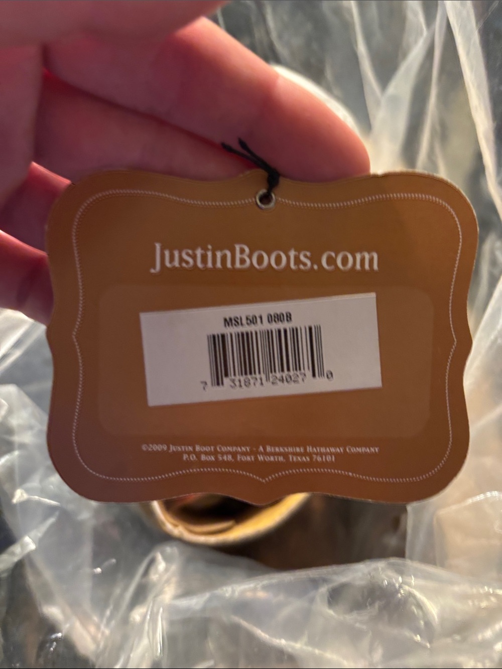 Justin Boots Dark Brown Tall Leather Riding Boots never worn. - Picture 3 of 3